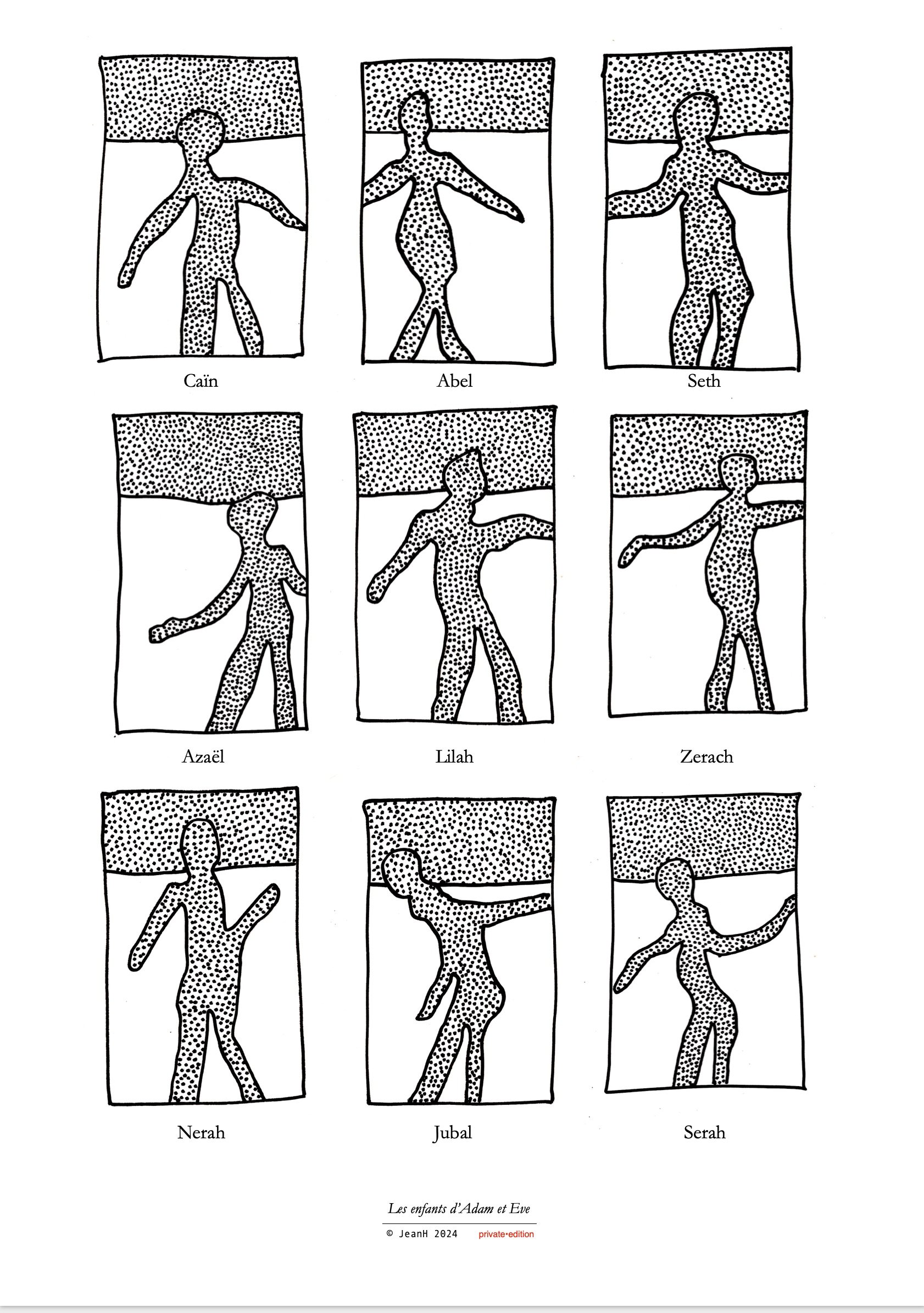 Les enfants d'Adam et Eve - tirage